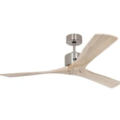 Macau loftventilator, krom, lyst naturtræ^CasaFan Online