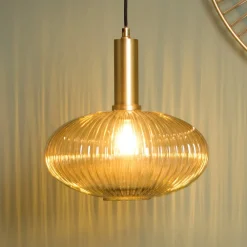 Lucide Pendellamper|Pendellamper>Maloto glas-hængelampe, Ø 30 cm, ravgul