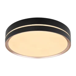 Globo Manni LED-loftlampe, Ø 39 cm, sort/bronzefarvet, CCT