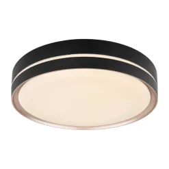 Globo Manni LED-loftlampe, Ø 39 cm, sort/bronzefarvet, CCT