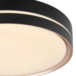 Globo Manni LED-loftlampe, Ø 39 cm, sort/bronzefarvet, CCT