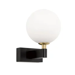 Mara væglampe, sort, glas, 17,5 cm høj, G9, IP44^ORION Sale