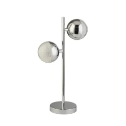 Searchlight Bordlamper>Marbles LED-bordlampe, kromfarvet, glas, 45 cm høj