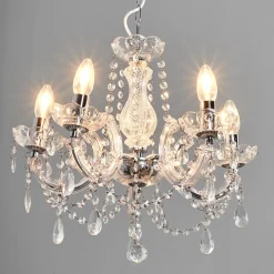 Searchlight Lysekroner>Marie Therese lysekrone, krom, 5 lyskilder