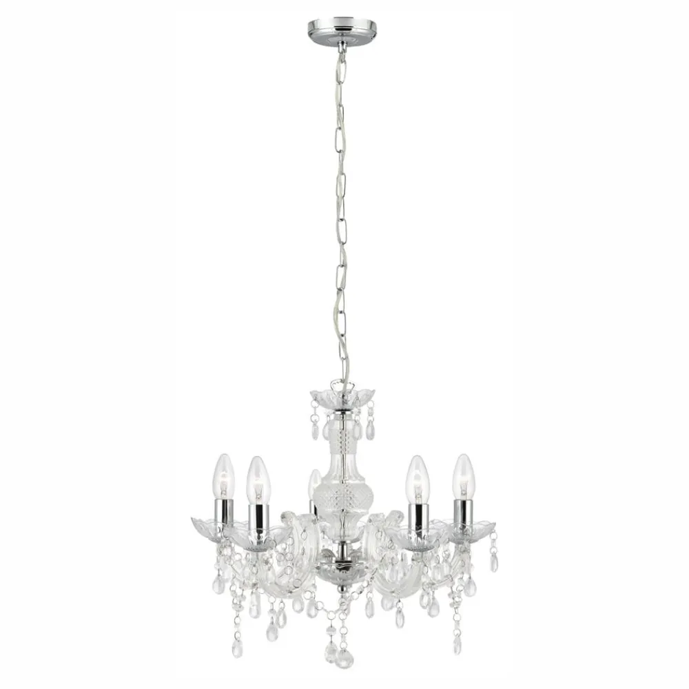 Marie Therese lysekrone, klar, 5 lyskilder^Searchlight Online