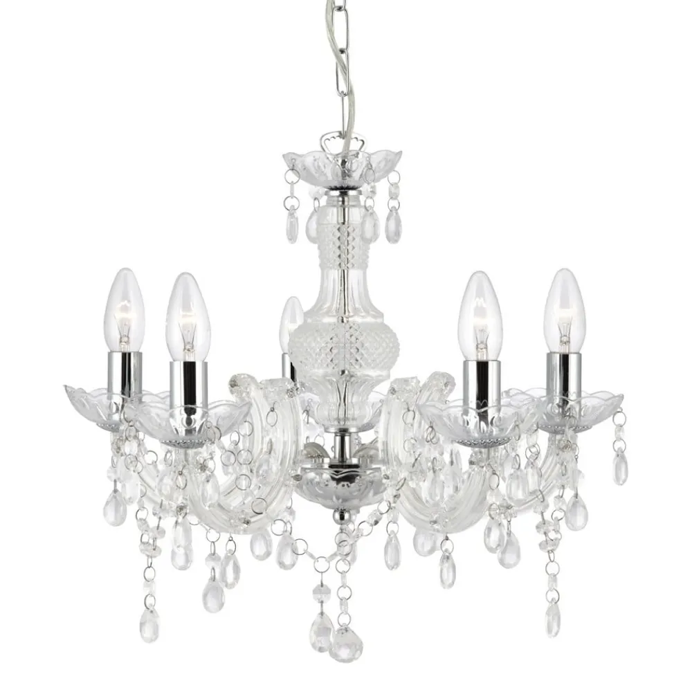 Marie Therese lysekrone, klar, 5 lyskilder^Searchlight Online