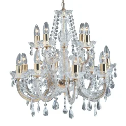 Searchlight MARIE THERESE lysekrone m. 12 pærer, messing