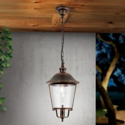 Mariella udendørs hængelampe, sort-kobber, metal^ORION Discount