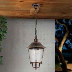 Mariella udendørs hængelampe, sort-kobber, metal^ORION Discount