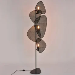 Gulvlampe Screen, sort, rattan, 179 cm høj^MARKET SET Outlet
