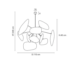 MARKET SET Hængelampe Screen 70's, Ø 110 cm, hør, farvet