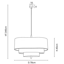 MARKET SET Pebble tekstil-hængelampe creme Ø 78 cm
