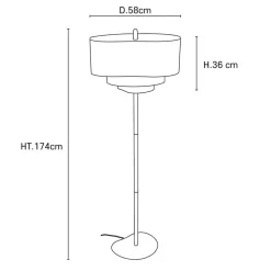 Pebble tekstil-gulvlampe, creme^MARKET SET Clearance