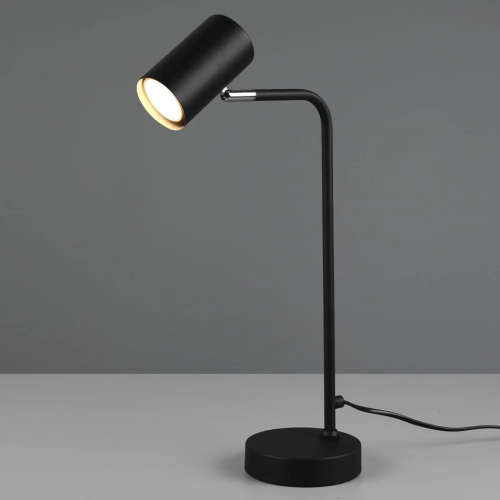 Trio Lighting Arbejdsrum/Kontor|Bordlamper>Marley bordlampe, sort, højde 45 cm, metal