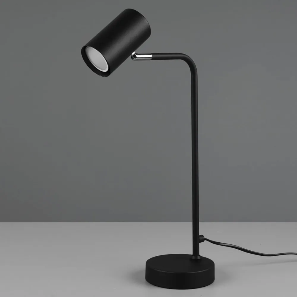 Trio Lighting Arbejdsrum/Kontor|Bordlamper>Marley bordlampe, sort, højde 45 cm, metal