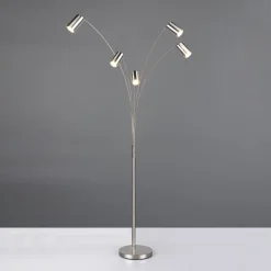 Marley gulvlampe, nikkel, højde 200 cm, 5 lyskilder, metal^Trio Lighting
