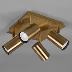 Trio Lighting Marley loftspot, antik messing, 4 lyskilder