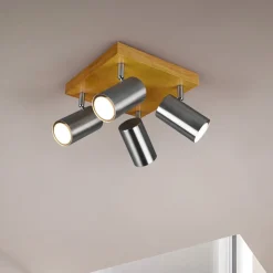 Trio Lighting Marley loftspot, mat nikkel, 4 lyskilder