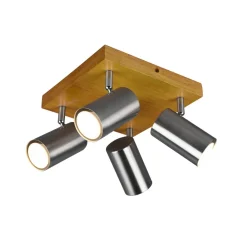 Trio Lighting Marley loftspot, mat nikkel, 4 lyskilder