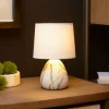Marmo bordlampe med keramisk fod, hvid^Lucide Best