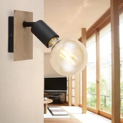 Globo Væglamper>Martha væglampe med træplade