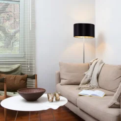 EGLO Maserlo ædel stof-gulvlampe