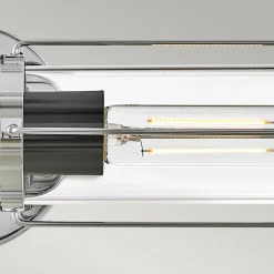 HINKLEY Masthead væglampe til badeværelset, krom, 2 lyskilder, højde 61 cm, IP44
