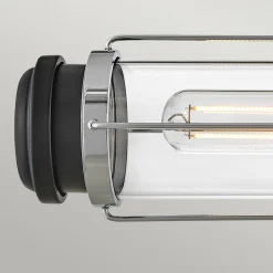 HINKLEY Masthead væglampe til badeværelset, krom, 2 lyskilder, højde 61 cm, IP44