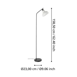 Matlock gulvlampe, højde 158 cm, grå/sort^EGLO Hot