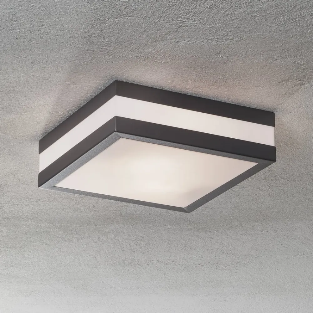 Brilliant Matteo udendørs loftlampe, 2 x E27, IP44, antracit