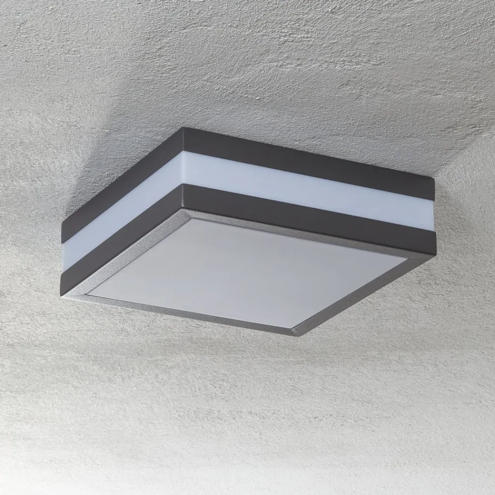 Brilliant Matteo udendørs loftlampe, 2 x E27, IP44, antracit