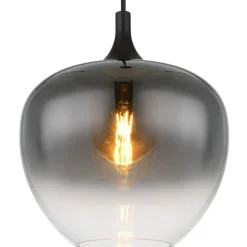 Globo Maxy hængelampe, Ø 29 cm, røgfarvet grå, glas