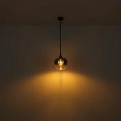 Globo Maxy hængelampe, længde 100 cm, røggrå, glas, 4 lyskilder.