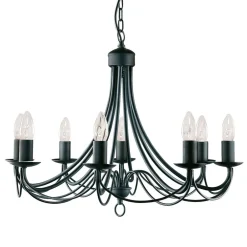 Searchlight Lysekroner>Maypole lysekrone, mat sort, 8 lyskilder