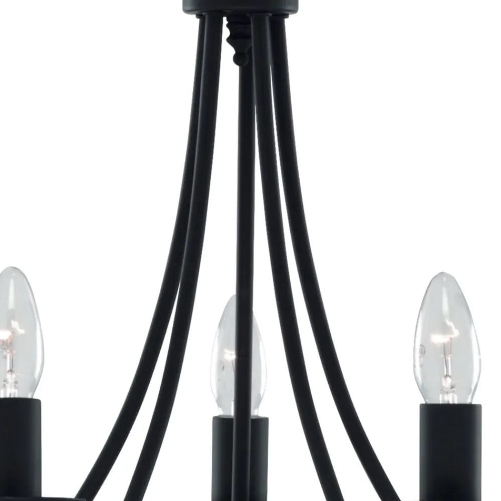 Searchlight Lysekroner>Maypole lysekrone, mat sort, 5 lyskilder