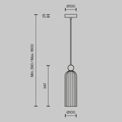 Maytoni Antic hængelampe, glasskærm i cognac