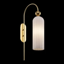 Maytoni Antic væglampe, glasskærm i hvid