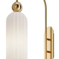 Maytoni Antic væglampe, glasskærm i hvid