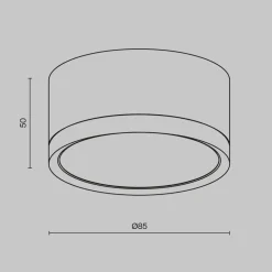 downlight Hoop, sort, højde 5 cm Ø 8,5 cm aluminium GX53^Maytoni Online