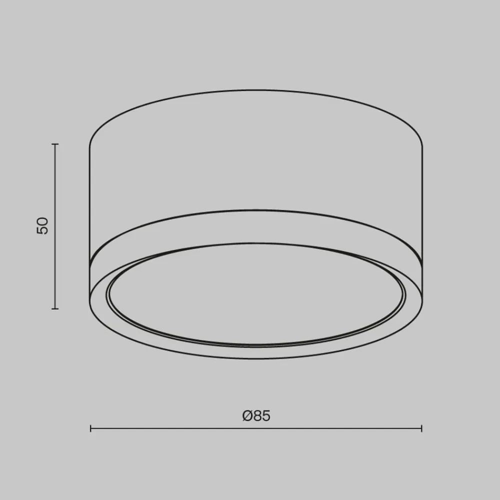 downlight Hoop, sort, højde 5 cm Ø 8,5 cm aluminium GX53^Maytoni Online