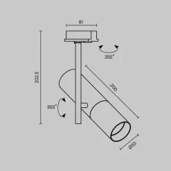 Maytoni Skinnesystem>Elti skinnespot, sort, Unity-system