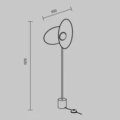 Maytoni Gulvlamper>Evolution LED-gulvlampe, sort/hvid, højde 158 cm