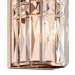 Maytoni Facet væglampe, højde 75,2 cm, guldfarvet, glas