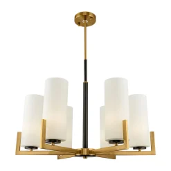 Maytoni Lysekroner>Fortano lysekrone, 6 lyskilder, glasskærme