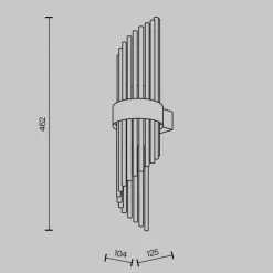 Frame væglampe, 2 lyskilder, højde 46 cm, guld/klar^Maytoni New
