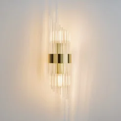 Frame væglampe, 2 lyskilder, højde 46 cm, guld/klar^Maytoni New