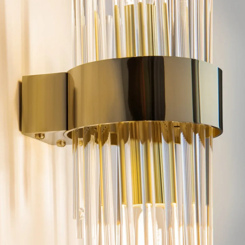 Frame væglampe, 2 lyskilder, højde 46 cm, guld/klar^Maytoni New