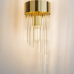 Frame væglampe, 2 lyskilder, højde 46 cm, guld/klar^Maytoni New