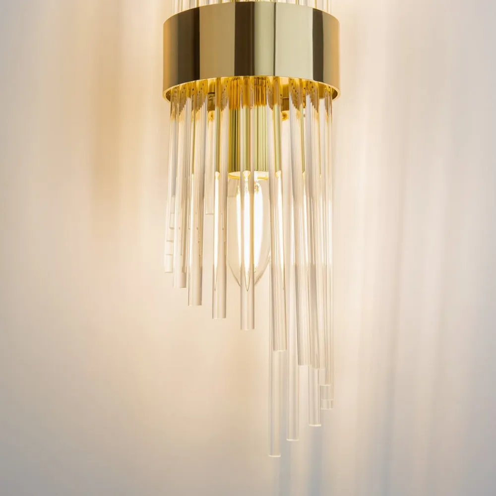 Frame væglampe, 2 lyskilder, højde 46 cm, guld/klar^Maytoni New