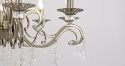 Maytoni Grace lysekrone, 8 lyskilder, messing/hvid